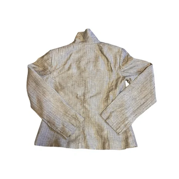 Ann Taylor 100% Linen Woven Textured Beige Blazer Sz. 6 - Picture 3 of 7